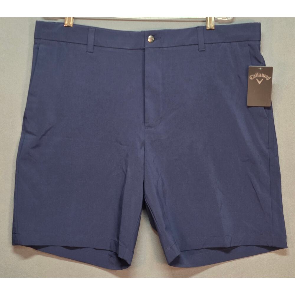 Callaway Opti Dri Stretch Shorts 9" Mens 38W Performance UPF Golf Casual Blue